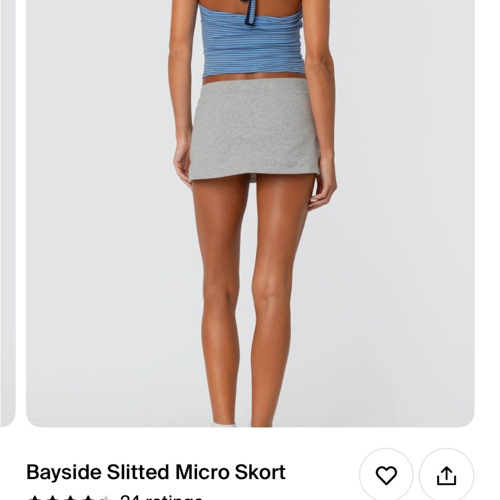 Edikted Gray Mini Skirt with Slit for Casual Wear